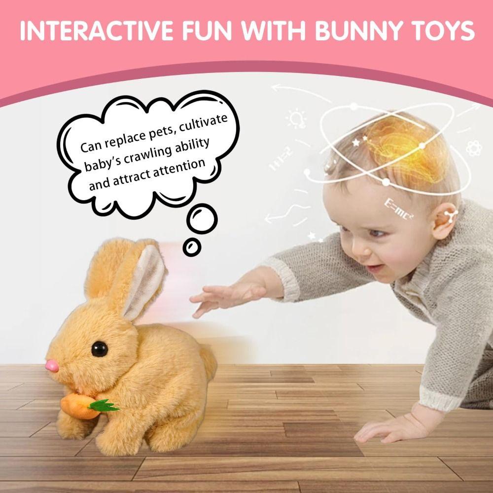 with Sounds and Movements Plush Bunny Doll Easter Rabbit Plush Rabbit Toy  Children