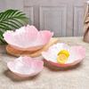 Flower-shaped Art Glass Bowl Crystal Glass Candy Tray Trinket Fruit Plates Bowl  Bread