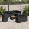 VidaXL Garden Lounge Set with Cushions 9 Pcs, Patio Sofas, Patio Furniture Set, Outdoor Furniture, Black 3226167
