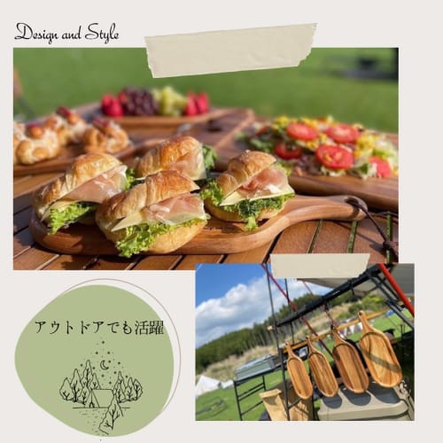 D&S Mini Reversible Serving Tray/Cutting Board, 40x15cm, Single-Serve, Natural Wood, Perfect for Breakfast, Outdoors, Lunch, and Serving (DS.181)