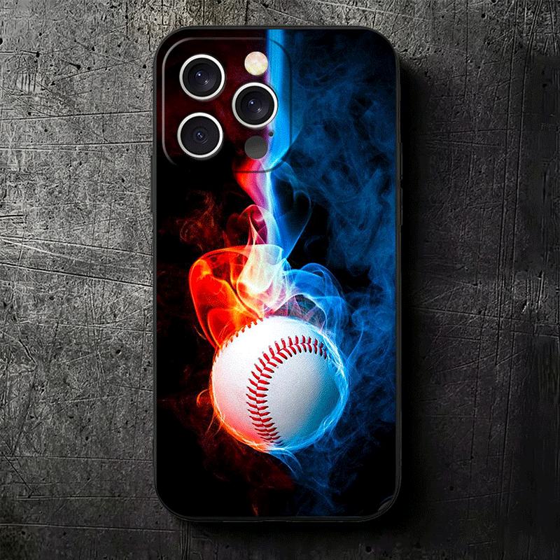 Baseball Sport Soft Phone Case for iPhone 16 16E 17 Air 15 Pro Max 14 Plus 13 Mini 11 12 7 Black Cover Back Shell