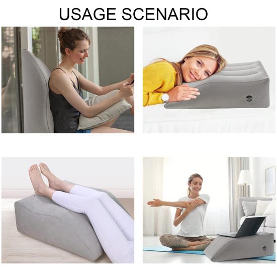 Inflatable Leg Elevation Pillow Portable Easy Inflation Flocking Pillow Ergonomic Design Multifunctional Pillow Circulation Pain Recovery Improved