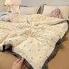 French Cotton Muslin Bedding Set Washed Double Layer Duvet Cover Bed Linen Summer Breathable Dormitory Sheets Cozy Skin Friendly