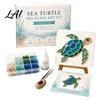 Handmade Desktop Ornaments DIY Sea Glass Mosaic Art Kit Ocean/Landscape Inspired Artwork Complete Making Tools with Colorful Pieces Craft