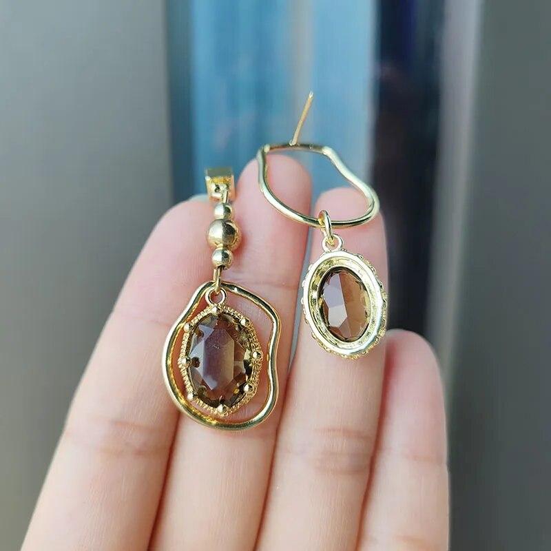 Асимметричные винтажные серьги-капли для женщин, модные темпераментные серьги-подвески для женщин, ювелирный подарок KTY