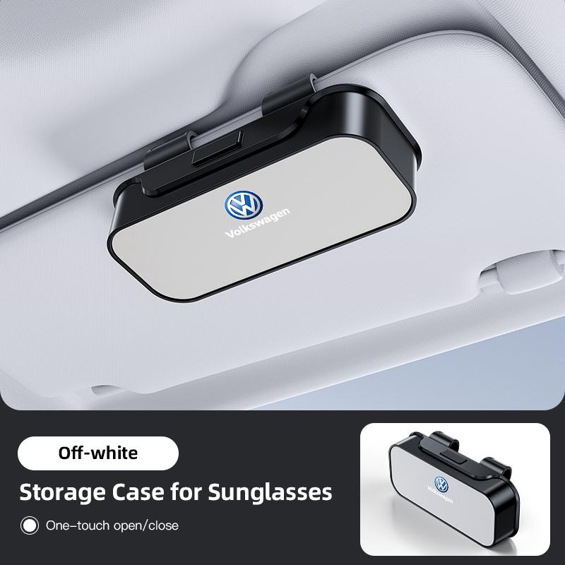 Valve Stems Caps Keychain Car Glasses Clip Sunglasses Box Sun Visor Eyeglasses Card Ticket Holder For Volkswagen VW RLine R Golf zw4