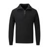 Men Fall Winter Sweater Lapel Loose Half Zipper Long Sleeves Mid Length Solid
