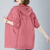 Women's Plus Size Shirt Medium Long Hooded Casual Jacket Outdoor Windproof Jacket