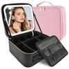 LunarCorky Makeup Box with LED Stylish Cosmetic Makeup Storage Cosmetic Storage Box with Adjustable Handheld Cosmetic Storage Large Capacity Makeup