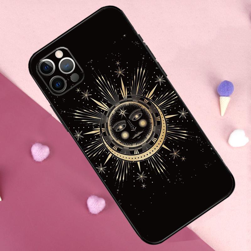 Чехол для телефона «Полумесяц и Солнце» для iPhone 17 Pro Max 11 14 15 16 Pro Max Plus 12 13 Mini 16e 17 Air Задняя крышка