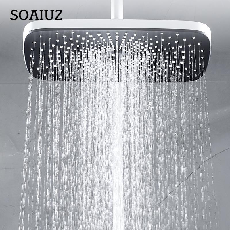 Черный цифровой смеситель для душа светодиодная душевая система настенное крепление для ванной комнаты кран с дождевой водой современные смесители