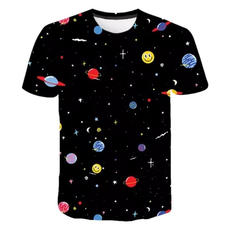 Космическая планета Космическая галактика 3D-печать Мужские повседневные футболки Звездные крутые топы Мода Уличный свет Спорт