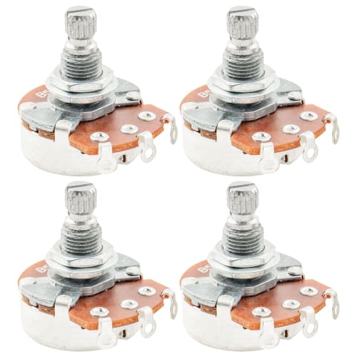 Alpha Potentiometer, 24, 500K, B-Curve, Metric Size, for Electric Guitar/Bass (Pack of 4)