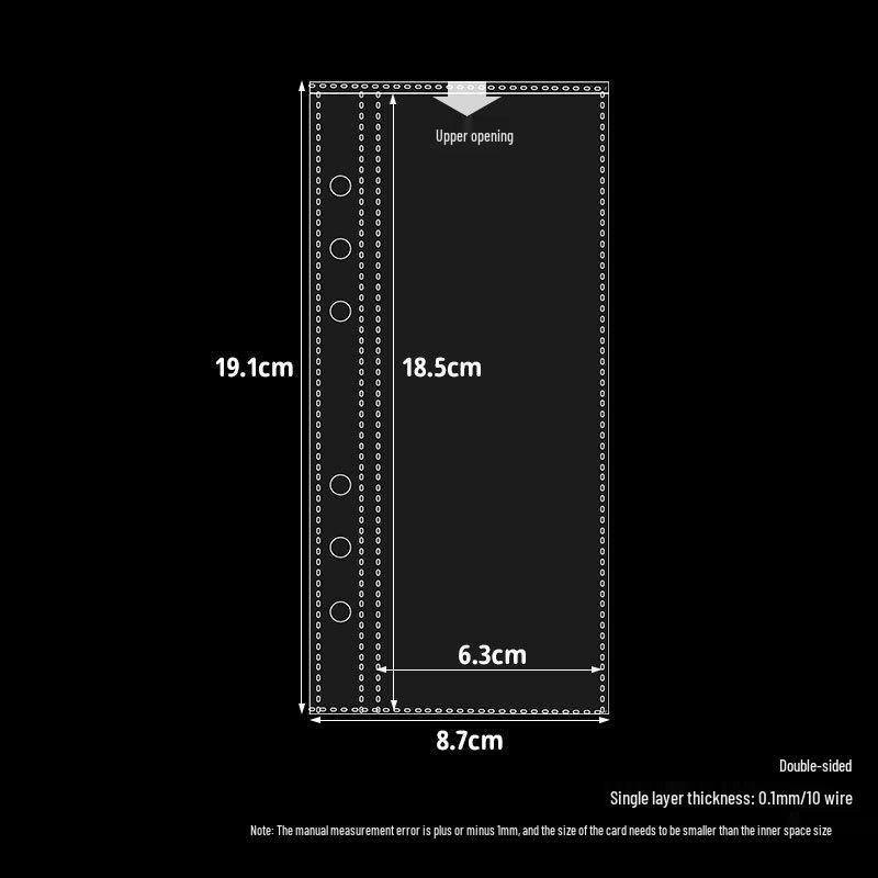 Сверхтонкий альбом для карточек A6, внутренняя страница: Вертикальный PP вкладыш с 1-2 карманами, двухслойное хранилище для маленьких карточек 3 дюйма