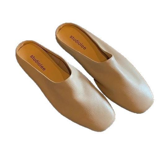 Виноградная мама в том же стиле~ Ретро сумка с круглой головой, полушлепанцы для женщин на плоской подошве, весна-осень 2025, ленивая сумка с головой, шлепанцы Мюли