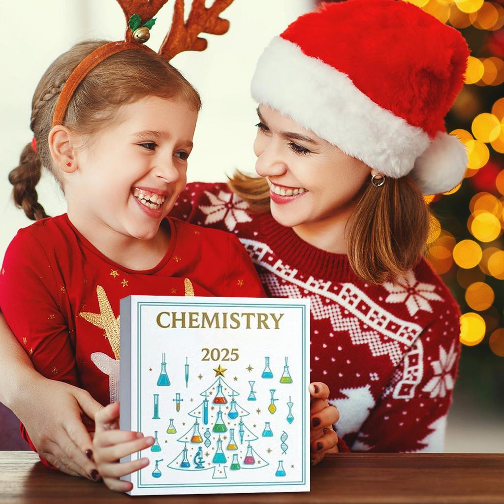 2025 Christmas Chemistry Advent 2D Acrylic Seasonal Decor 24 Days Advent Countdown Calendar Ornaments for Home Decorators Front