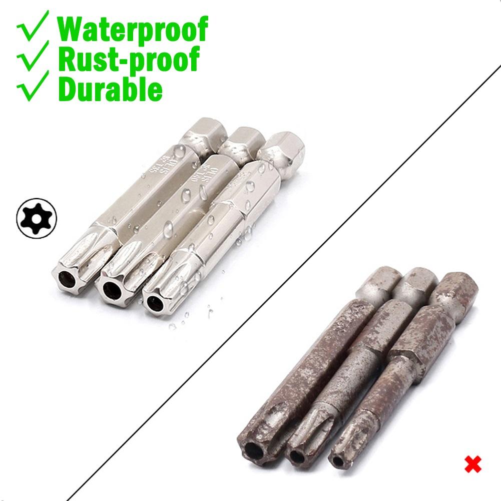 50 мм магнитные полые биты Torx для отвертки 1/4 дюйма шестигранный хвостовик легированная сталь электрические отвертки головка T7-T40