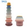 Baby Silicone Stacking Cups Montessori Building Block Bpa Free Hourglass Toys Early Educational Stack Tower Gifts For Boys Girls