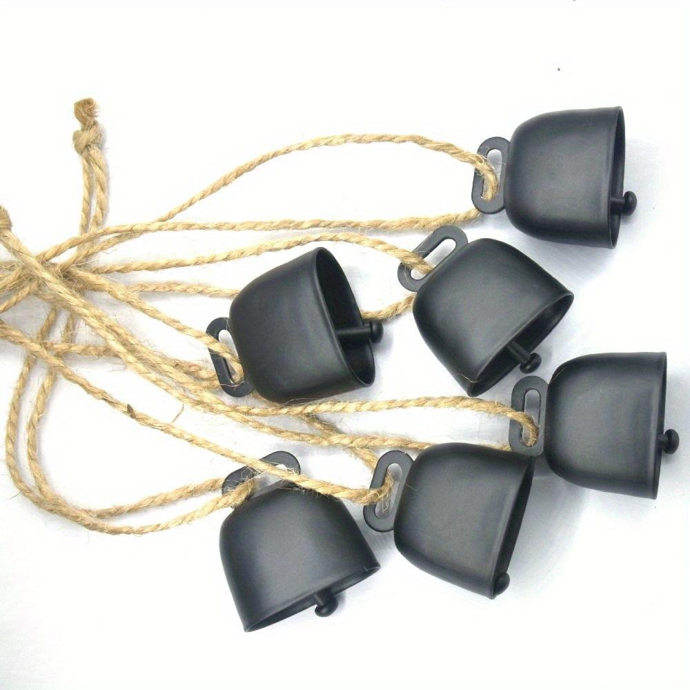 4 шт. Винтажный Подвесной Колокольчик Рустикальный Металлический Декоративный Колокольчик на Веревке из Джута Винтажные Музыкальные Колокольчики Настенное Украшение для Дома.