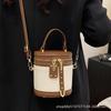 2025 New Trendy Contrast Bucket Bag Niche Design Crossbody Mobile Phone Bag Fashionable High-end Handbag Shoulder Bag for Women