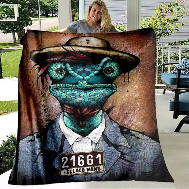 Fashion Cool Lizard Blanket Light Comfortable Soft Flannel Blanket Bedding Travel Gifts Blanket