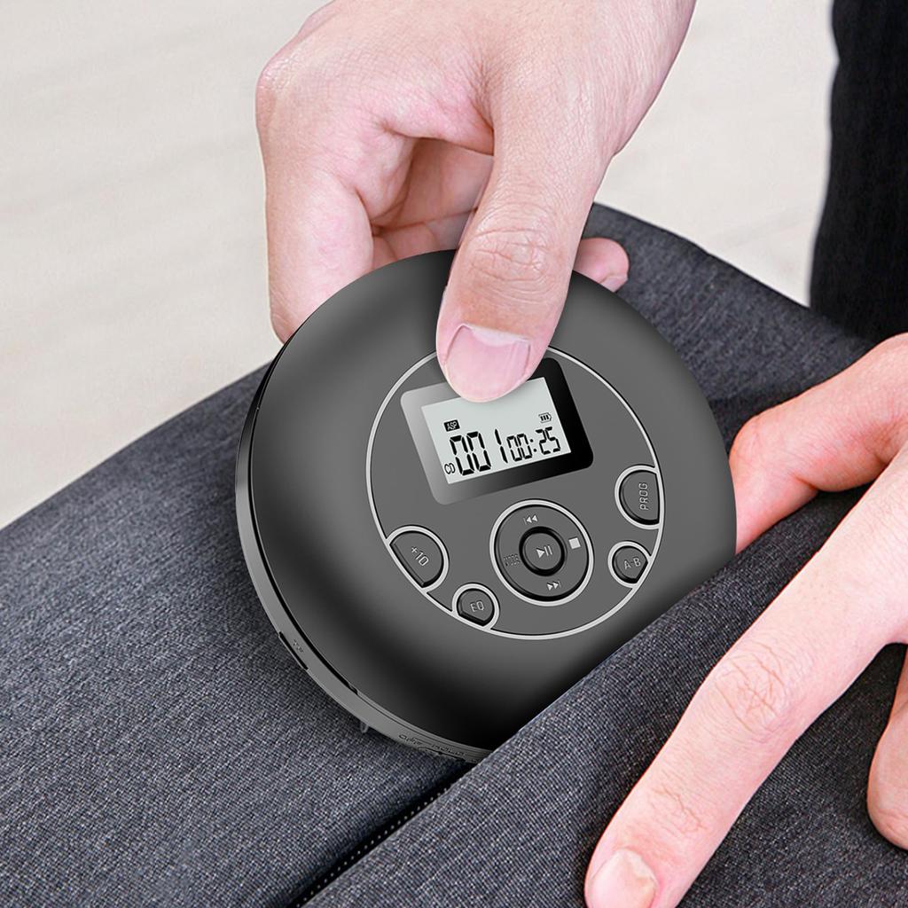 Портативный CD-плеер Перезаряжаемый CD-плеер на 1000 мАч Портативный CD-плеер Функция пропуска Поддержка повторного воспроизведения программы Функция удержания карты памяти MicroSD 32 ГБ 7 эквалайзеров