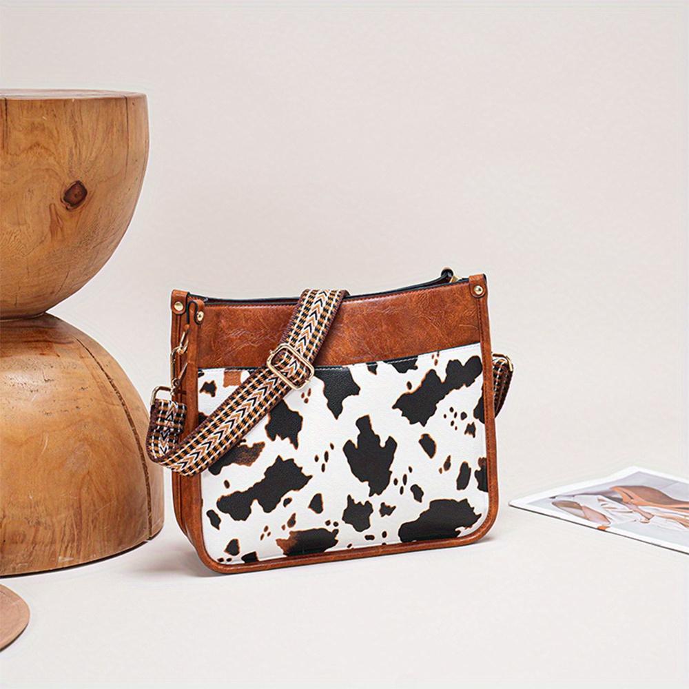 Винтажная однотонная сумка через плечо из искусственной кожи, большая вместимость, простая сумка через плечо с леопардовым принтом, модная многофункциональная сумка-тоут