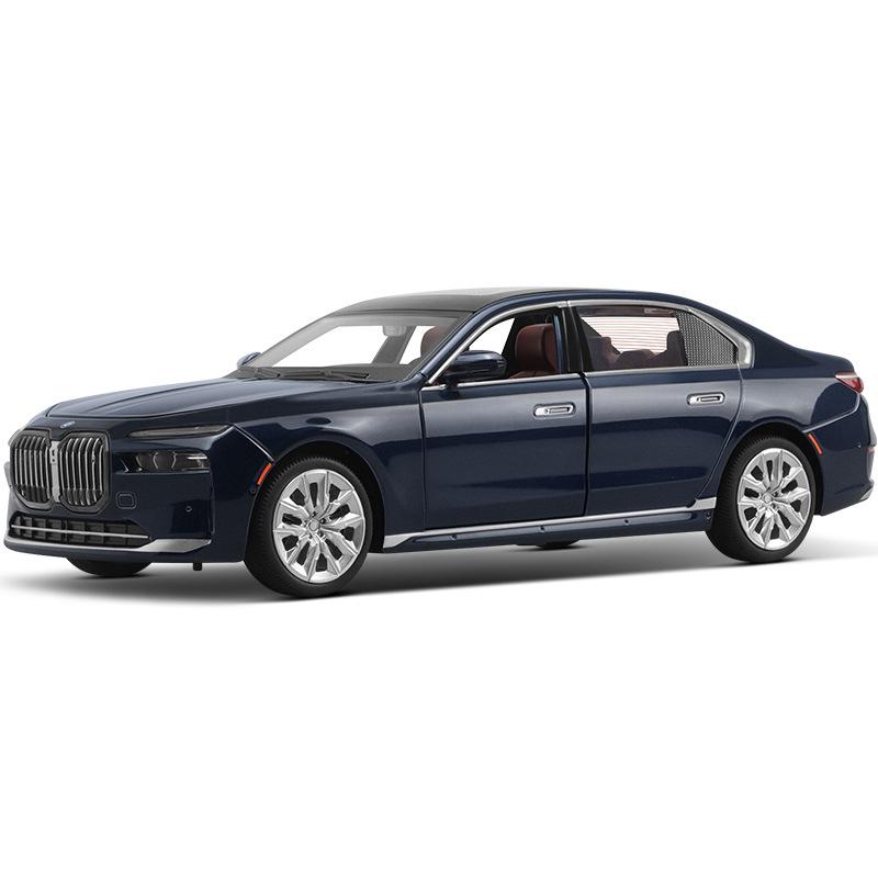 Масштаб 1/24 BMW THE I7 G70 M70L Чистый Электрический Новая Энергия Лимузин Сплав Металл Литой Модель Автомобиля Звук и Свет Украшения Подарок Ребенок
