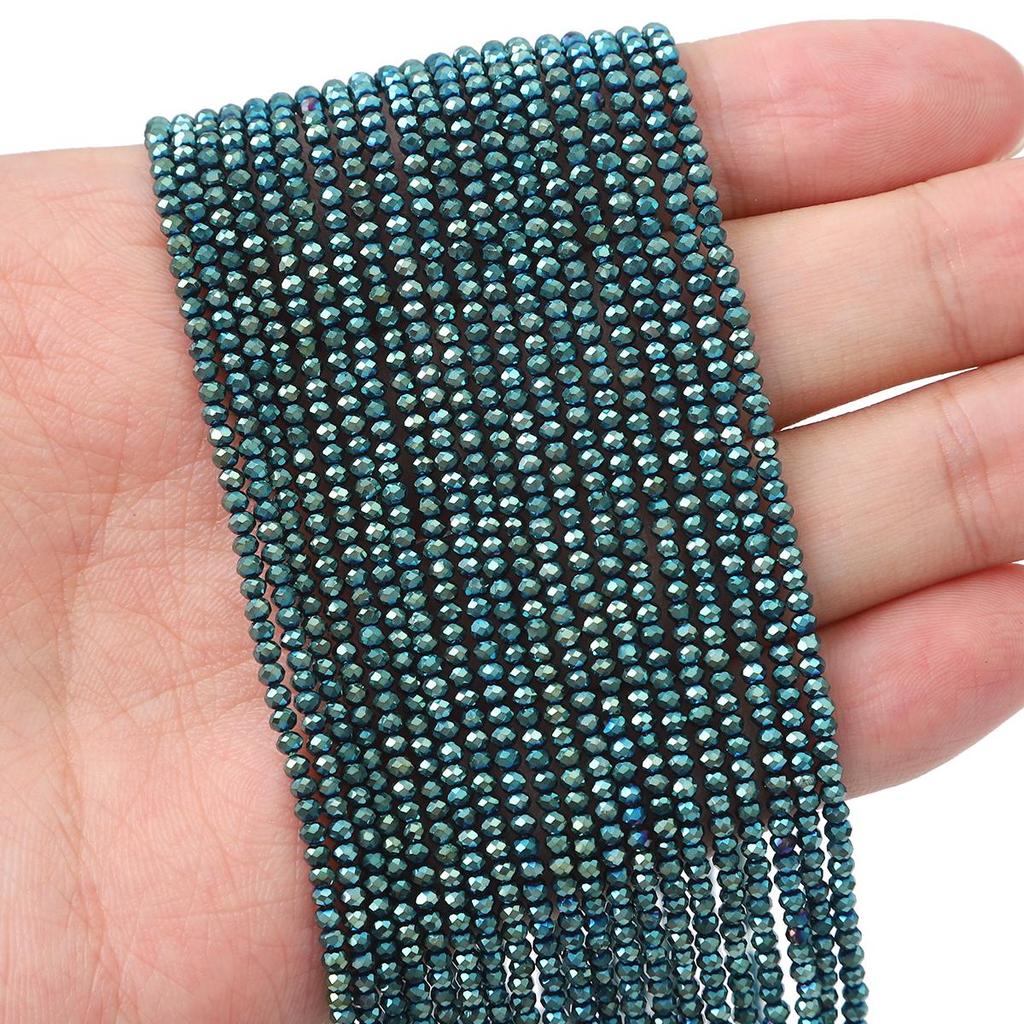 36cm Mini Glass Loose Beads Plated Color Faceted Beads For Jewelry Making DIY Necklace Bracelet Earring