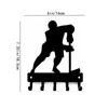 Hockey Defense Sport Key Hooks Holder Wall Mounted Hook Up Wall Art Home Decor - Metal Organizer for Keys and Accessories