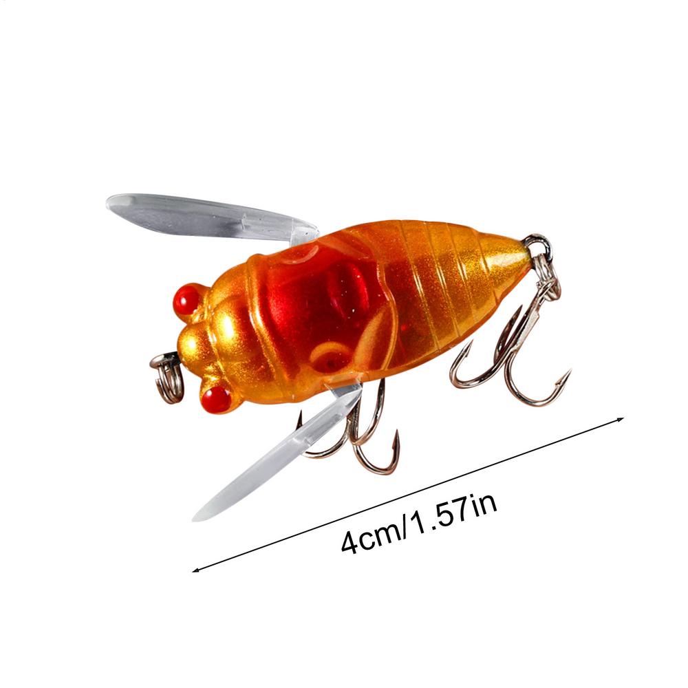 4см/5.5г Приманки для нахлыстовой ловли цикад Искусственная приманка для ловли окуня 3D голографические глаза Рыболовные твердые приманки Приманка цикада для рыбалки