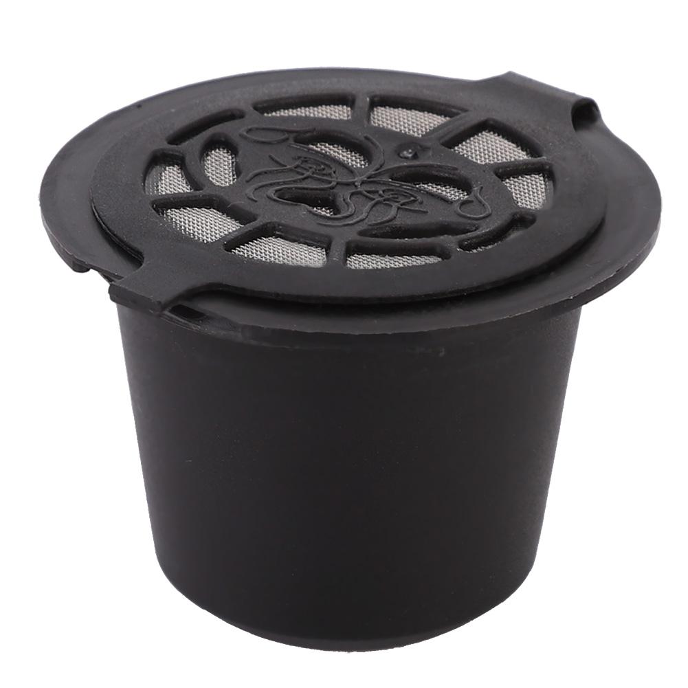 3Pcs Household Reusable Coffee Capsules Filter Refillable Capsules Cup Fit for Nespress (Black)