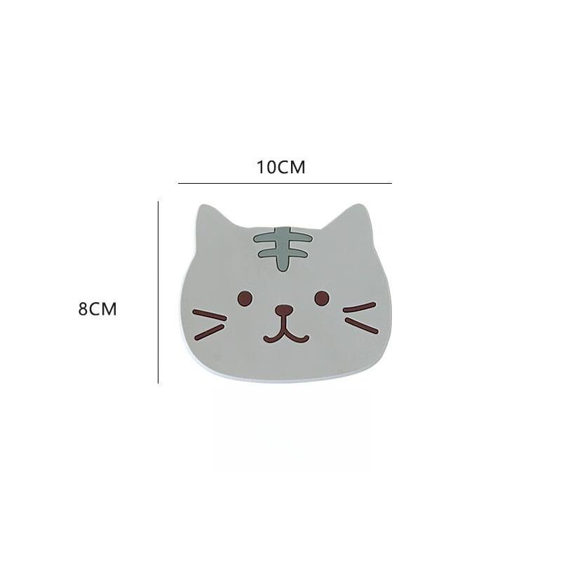 Cat Cute Coaster PVC Tea Coaster Cartoon Silicone Coaster Thermal Insulation Pad Anti-Slip Anti-Scalding Pad Bowl Pad Place Mat
