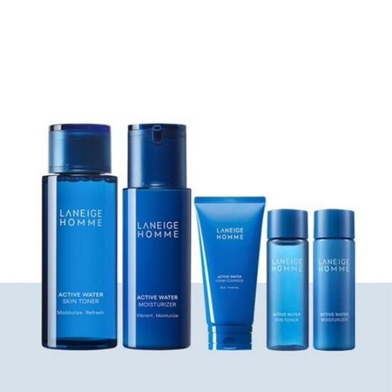 LANEIGE Active Water Homme 2-Piece Set Skin Toner & Lotion for Men