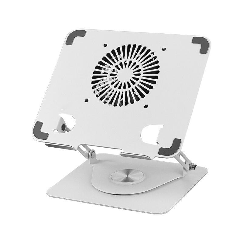 Вращающаяся на 360° металлическая подставка для ноутбука с охлаждающим вентилятором