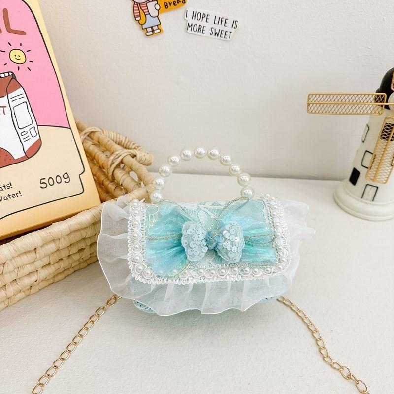 Модная Мини-сумка на плечо для детей с милым дизайном в виде банта и модным цепочным ремешком