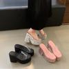 Cool Slippers Women's High-end Outer Wear Summer Thick Heel Heightened High Heel Muffin Bottom Thick-soled Slippers