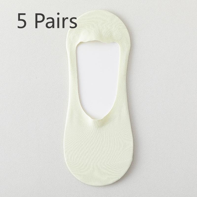 5 пар женских тонких носков из чистого хлопка на весну и лето, впитывающих пот, нескользящих, невидимых