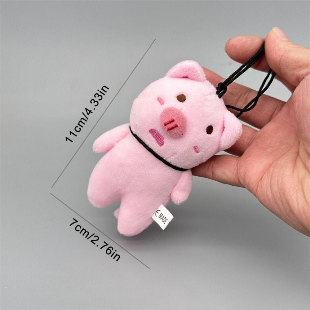 Stuffed Animals Hanging Pig Keychain Crooked Head Pig Pendant Creative Piggy Stuffed Doll  Kid Gift