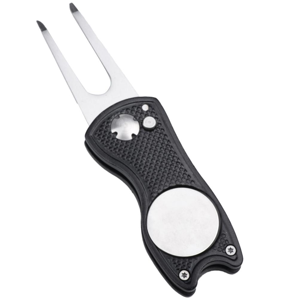 Металлический складной инструмент для ремонта дерна для гольфа с маркером для гольф-мяча