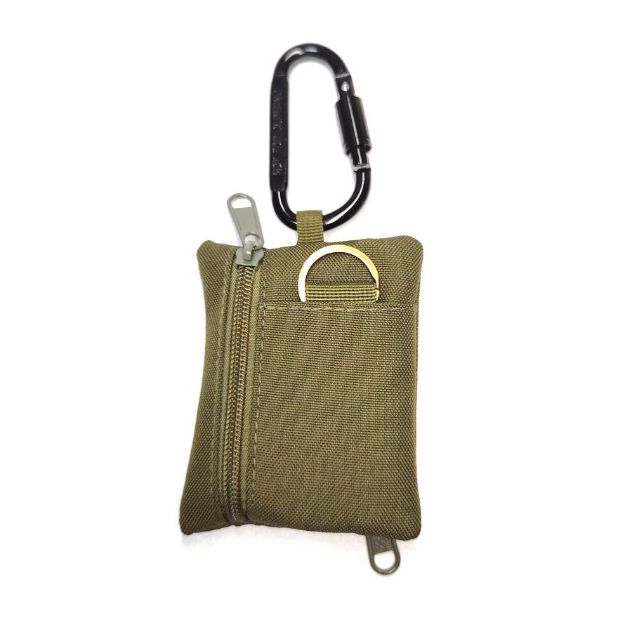 Outdoor Tactical Mini Coin & Key Canvas Pouch with Zipper