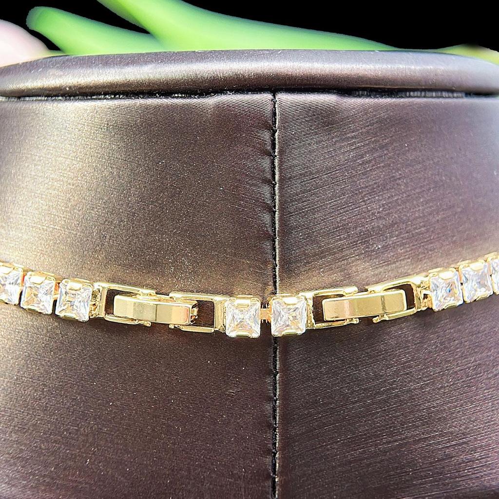 CMM 3 шт., высокое качество, свадебные украшения в Дубае, инкрустированные квадратные AAA циркониевые ожерелья, серьги, браслет, набор для женщин