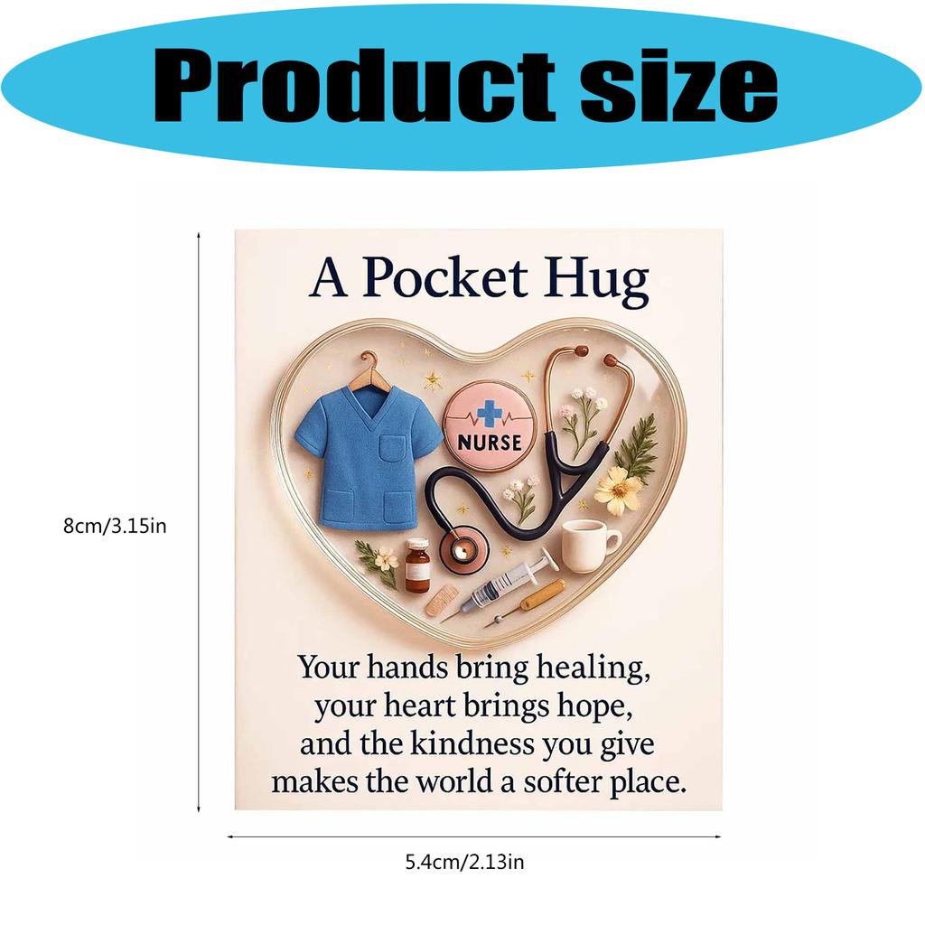 Personalised Transparent Heart Heartwarming Customizable Hug Card Acrylic Materials for Nurses Appreciation