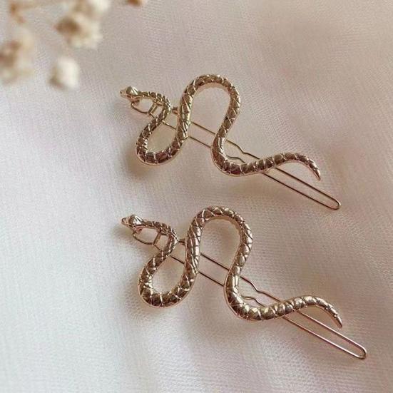 2/4 шт. заколка для волос в форме змеи декоративная металлическая заколка для волос простая в использовании одной рукой заколка для волос ежедневная