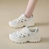 CRLAYDK Summer Chunky Sneakers for Women Platform Hollow Out Fahion White Dad Shoes Mesh Casual Walking Lace Up Sport Trainers