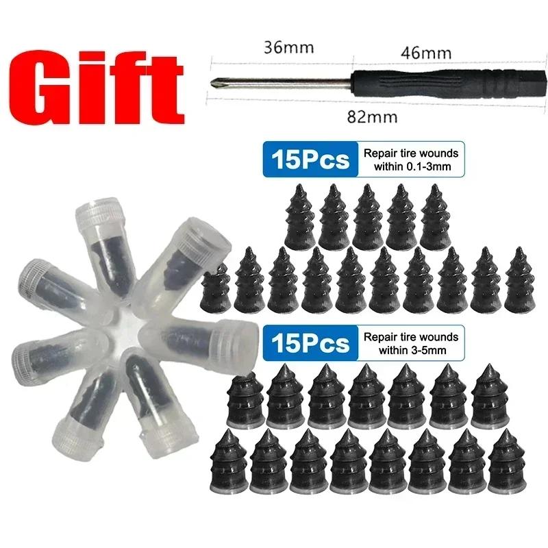 Self-Service Tire Repair Nails for Flat Tires,Rubber Tire Plugs Vacuum Puncture Repair Kit for Motorcycle Tire Repair Screws