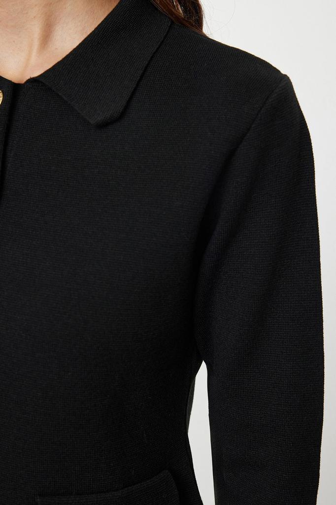 Женский элегантный кардиган черного цвета из пряжи премиум-класса, специальная пряжа, базовый трикотажный кардиган