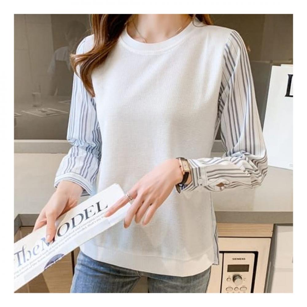 Navava NT570 2 In 1 STriped Round Neck Casual T shirT