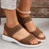 Women's Knit Elastic Cloth Wedge Sandals Slip On Lightweight Walking Sandals Plus Size Comfortable Summer Sports Sandalias Mujer