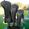 Golf Headcover Set Individual Golf Wood Cover Set for Fairway and Utility Black 3-Piece (1FUT) / Driver, Wood, Clubs, (F (Single))